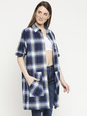 blue checkered regular shrug - 17603339 - Standard Image - 2