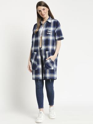 blue checkered regular shrug - 17603339 - Standard Image - 4