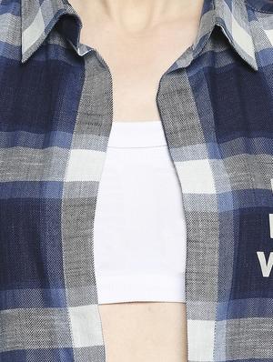 blue checkered regular shrug - 17603339 - Standard Image - 5