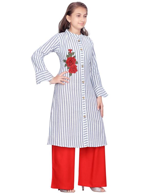 blue cotton suit set - 17603353 - Zoom Image - 2