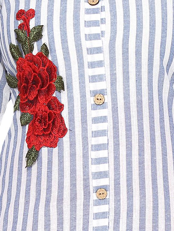 blue cotton suit set - 17603353 - Zoom Image - 4