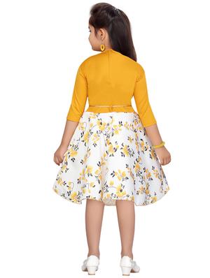 yellow cotton blend frock - 17603372 - Standard Image - 3