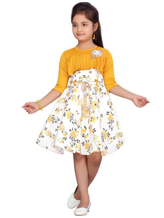 yellow cotton blend frock - 17603372 - Zoom Image - 1