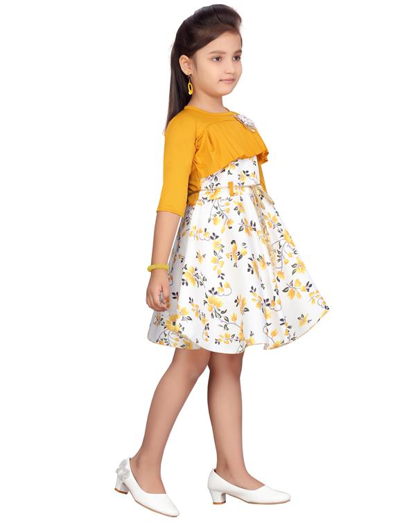 yellow cotton blend frock - 17603372 - Zoom Image - 2