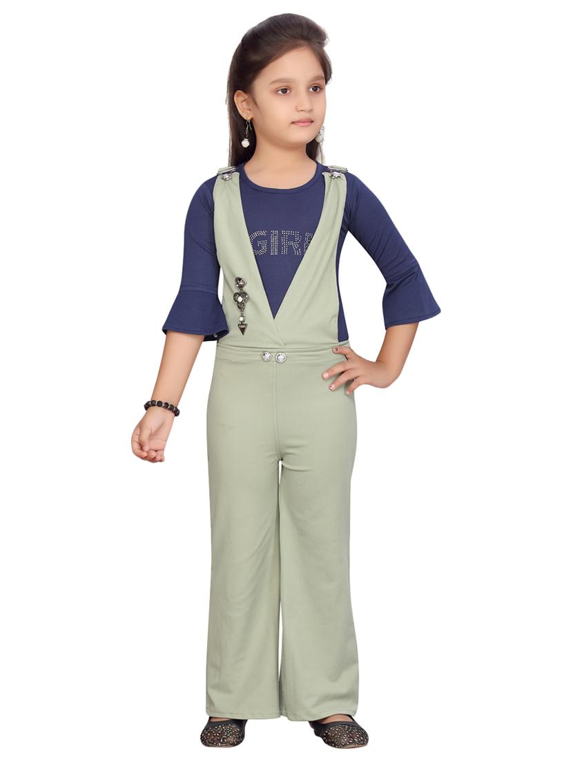 green cotton blend full leg jumpsuit - 17603383 - Zoom Image - 1
