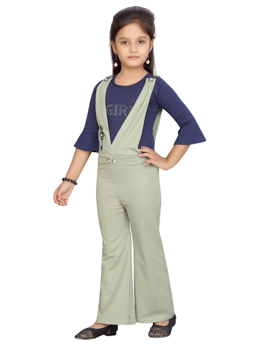 green cotton blend full leg jumpsuit - 17603383 - Zoom Image - 2