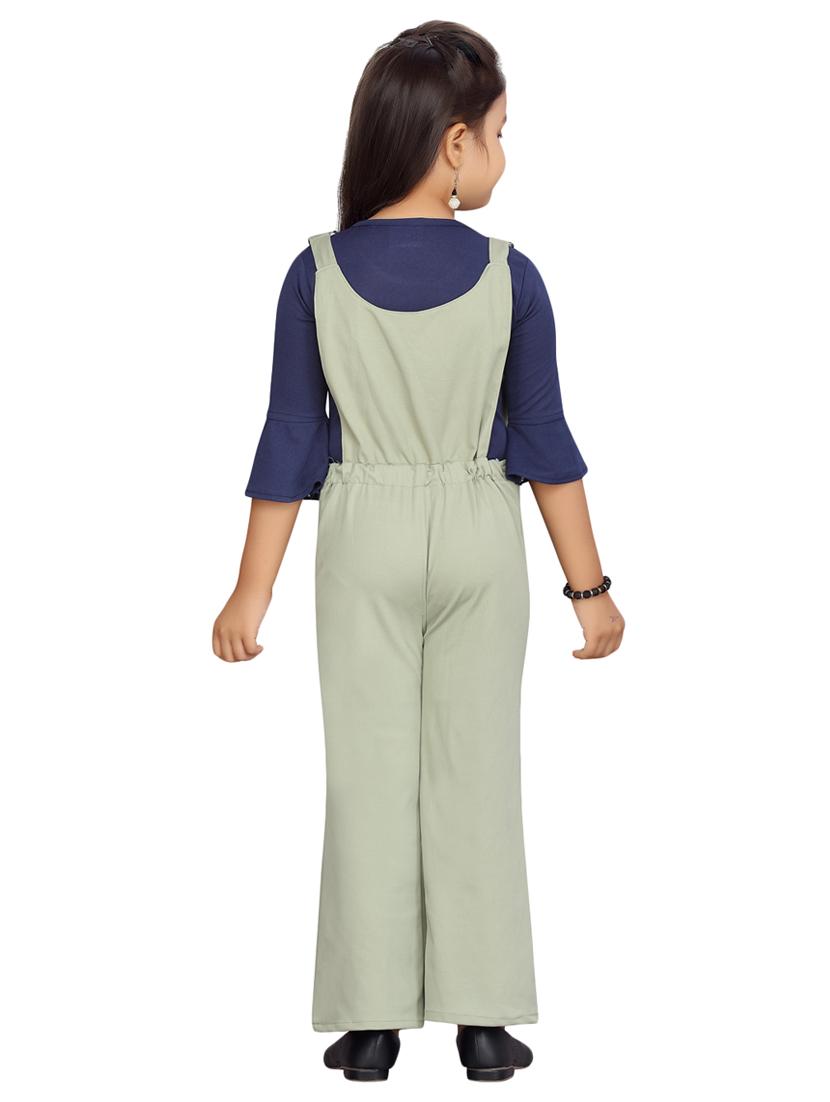 green cotton blend full leg jumpsuit - 17603383 - Zoom Image - 3