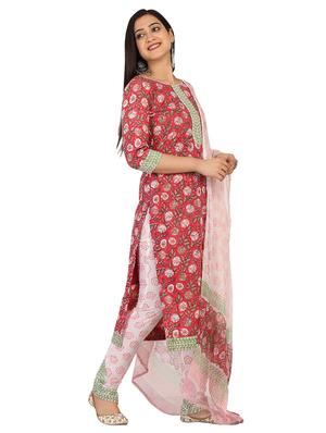 printed unstitched suit - 17603440 - Standard Image - 2