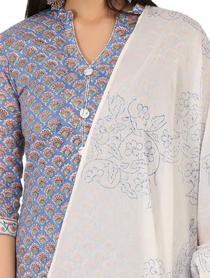 printed unstitched suit - 17603453 - Standard Image - 3