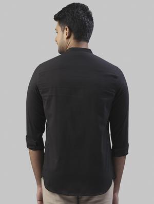 black self design casual shirt - 17603586 - Standard Image - 3