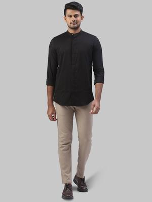 black self design casual shirt - 17603586 - Standard Image - 4