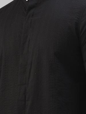 black self design casual shirt - 17603586 - Standard Image - 5
