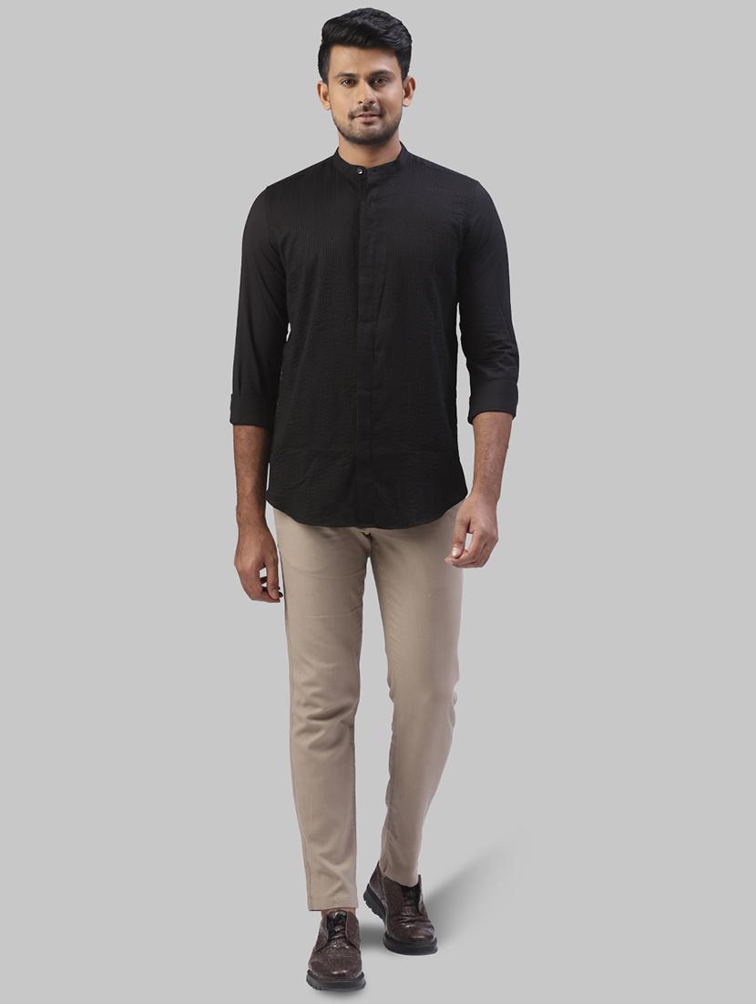 black self design casual shirt - 17603586 - Zoom Image - 4
