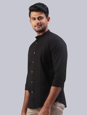 black self design casual shirt - 17603587 - Standard Image - 2