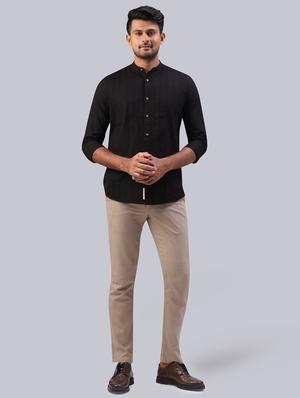 black self design casual shirt - 17603587 - Standard Image - 4