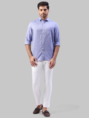 blue solid casual shirt - 17603591 - Standard Image - 4