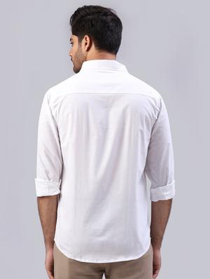 white solid casual shirt - 17603596 - Standard Image - 3