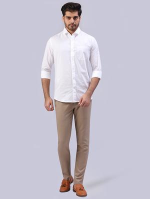 white solid casual shirt - 17603596 - Standard Image - 4