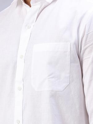 white solid casual shirt - 17603596 - Standard Image - 5