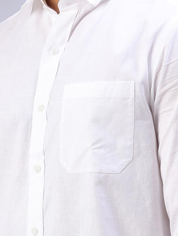 white solid casual shirt - 17603596 - Zoom Image - 5