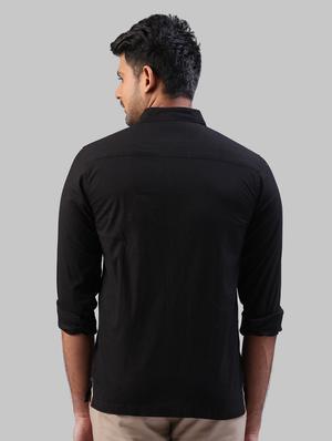 black solid casual shirt - 17604194 - Standard Image - 3