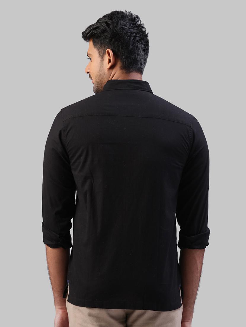 black solid casual shirt - 17604194 - Zoom Image - 3