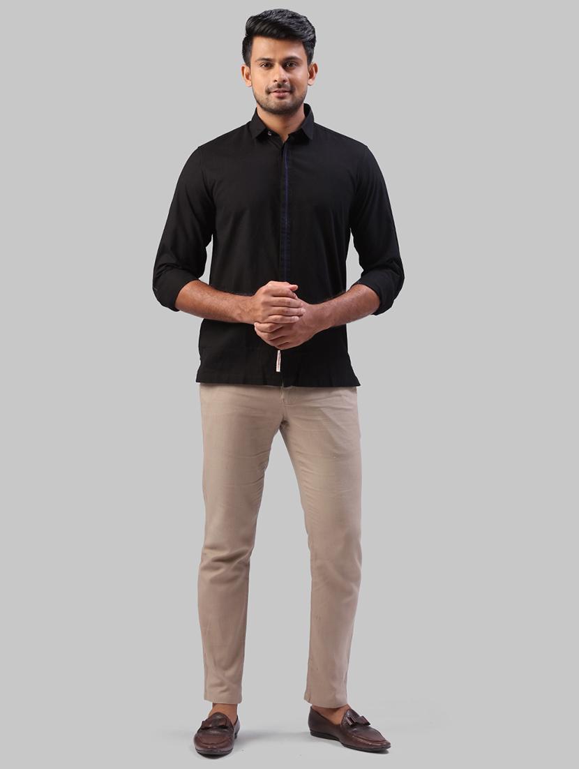 black solid casual shirt - 17604194 - Zoom Image - 4