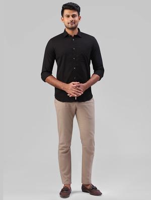black solid casual shirt - 17604205 - Standard Image - 4