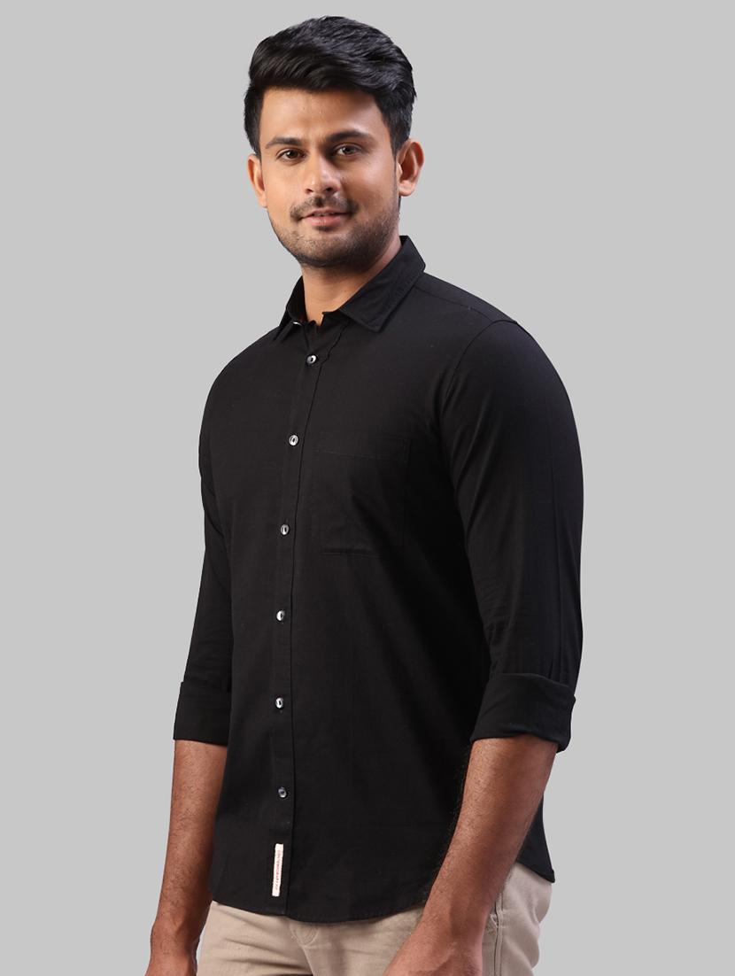 black solid casual shirt - 17604205 - Zoom Image - 2