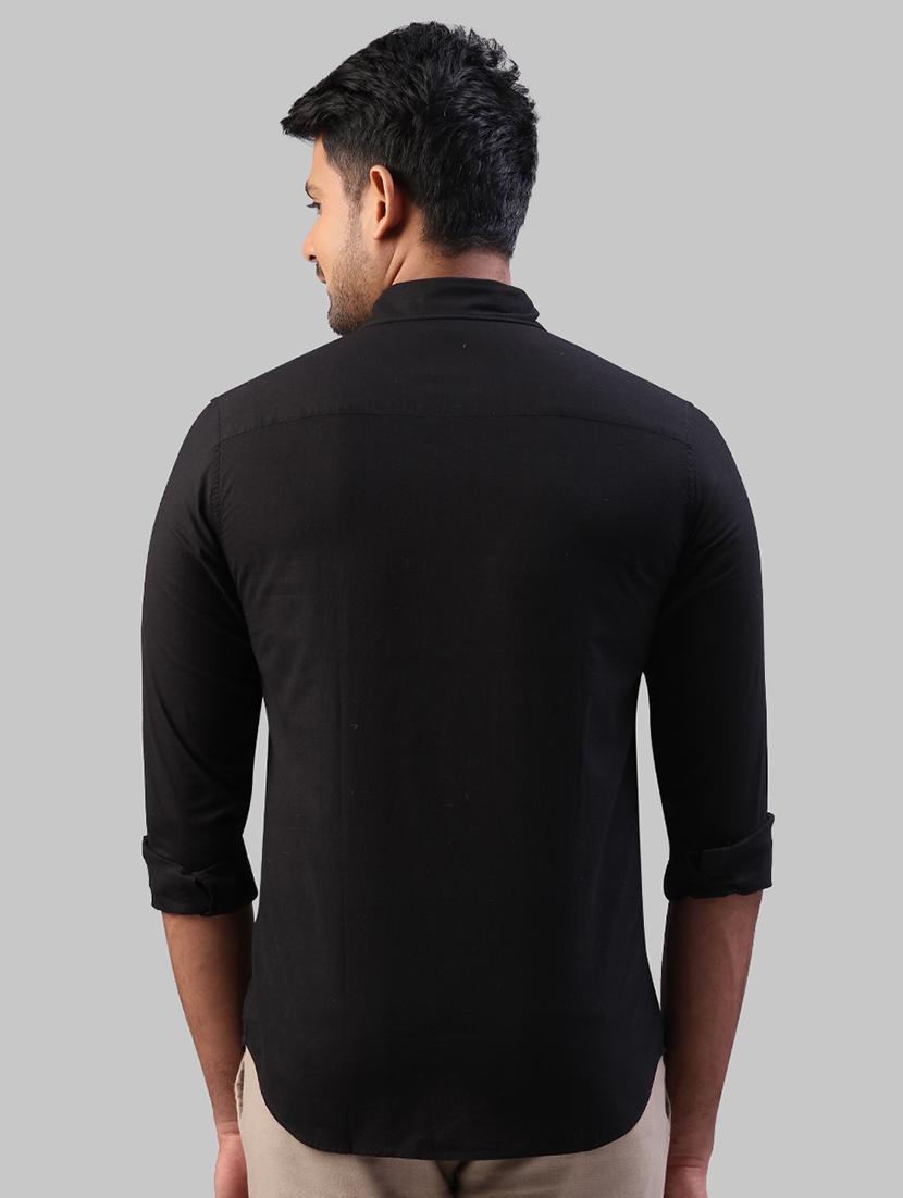 black solid casual shirt - 17604205 - Zoom Image - 3