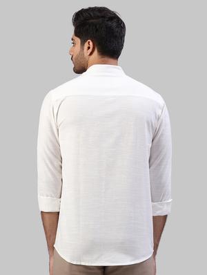 white solid casual shirt - 17604222 - Standard Image - 3