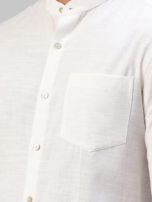 white solid casual shirt - 17604222 - Standard Image - 5
