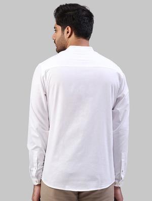 white solid casual shirt - 17604224 - Standard Image - 3