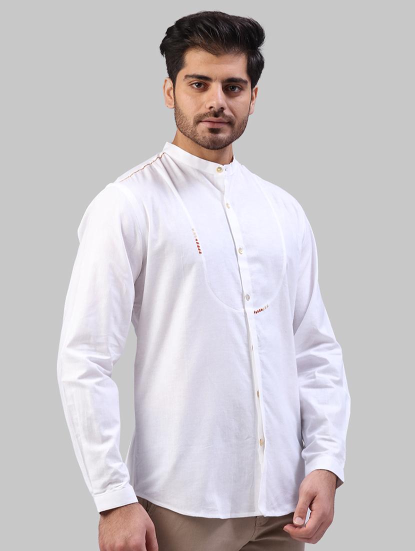 white solid casual shirt - 17604224 - Zoom Image - 2