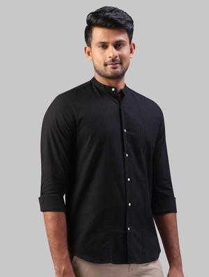 black self design casual shirt - 17604226 - Standard Image - 2
