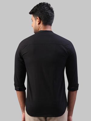 black self design casual shirt - 17604226 - Standard Image - 3