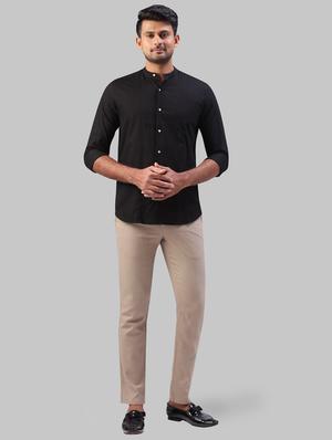black self design casual shirt - 17604226 - Standard Image - 4