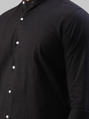 black self design casual shirt - 17604226 - Standard Image - 5