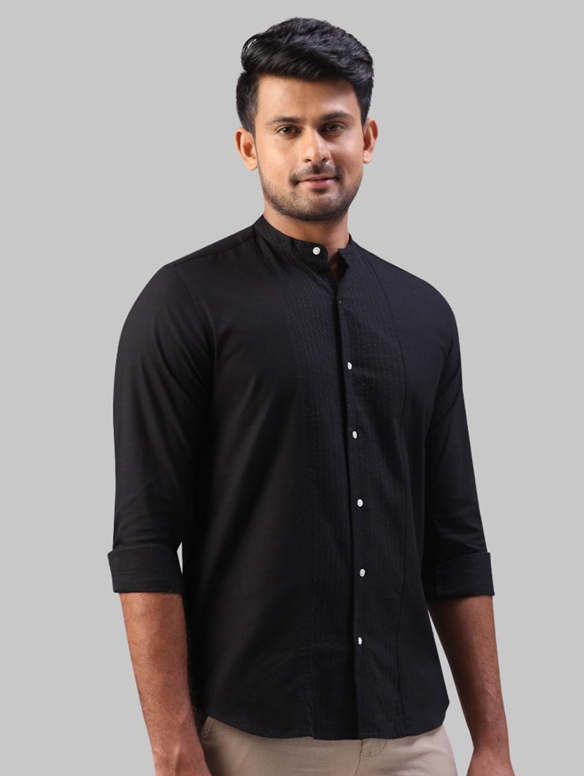 black self design casual shirt - 17604226 - Zoom Image - 2