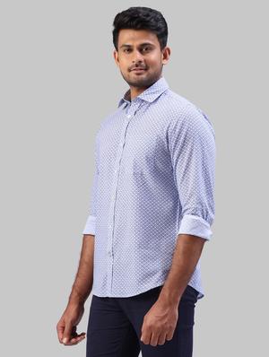 blue printed casual shirt - 17604287 - Standard Image - 2