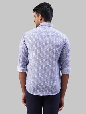 blue printed casual shirt - 17604287 - Standard Image - 3