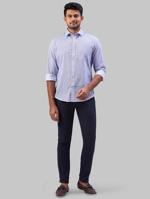 blue printed casual shirt - 17604287 - Standard Image - 4