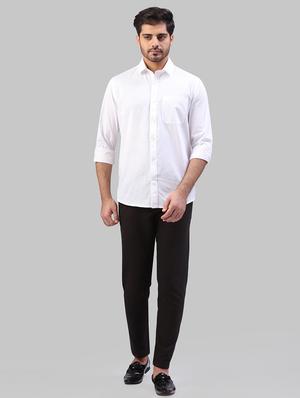 white solid casual shirt - 17604301 - Standard Image - 4