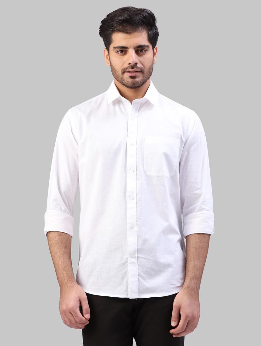 white solid casual shirt - 17604301 - Zoom Image - 1