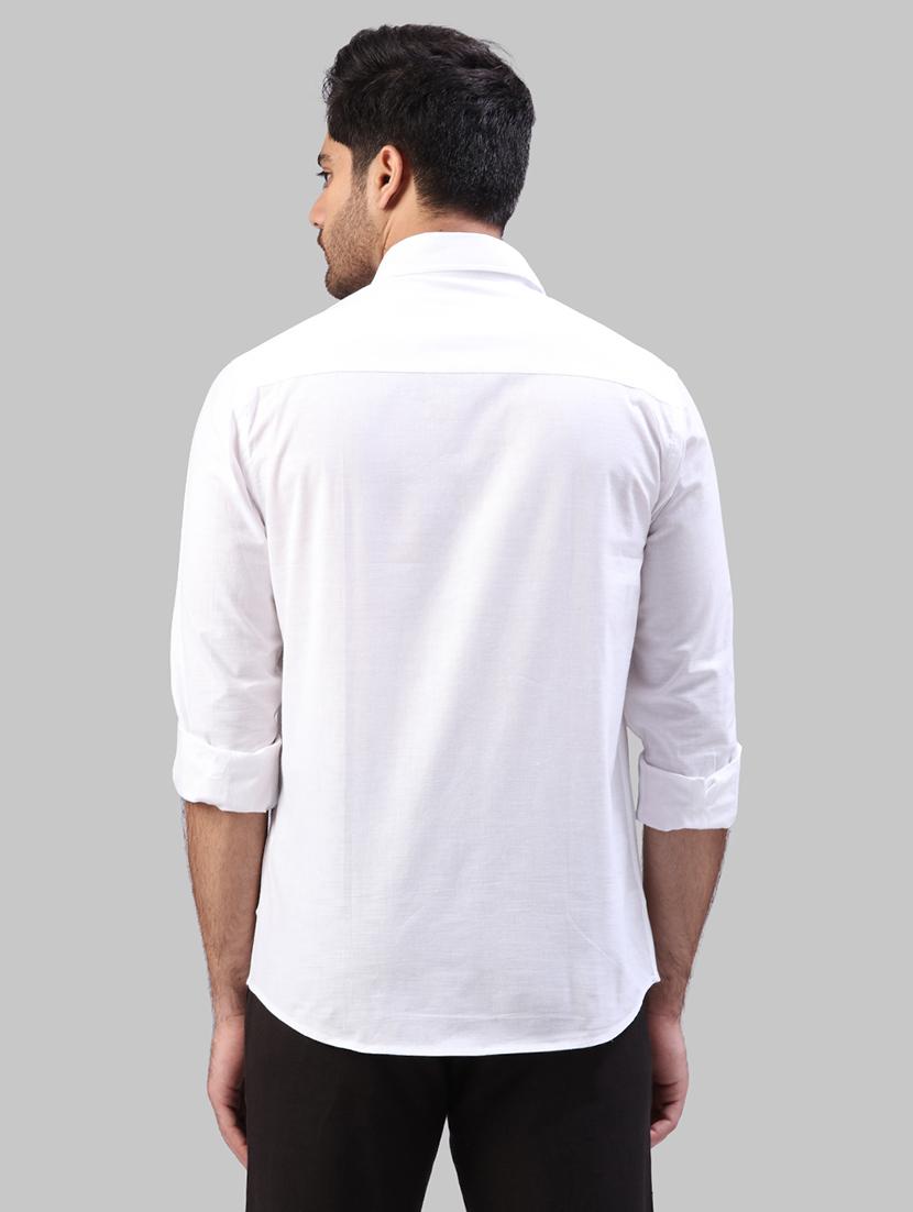 white solid casual shirt - 17604301 - Zoom Image - 3