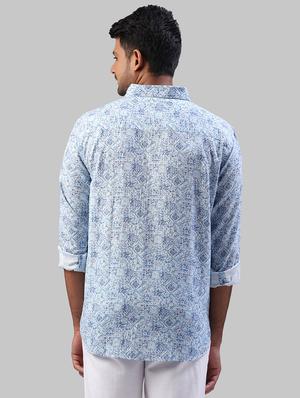 blue printed casual shirt - 17604309 - Standard Image - 3