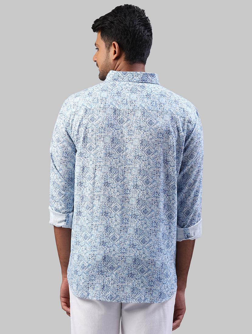 blue printed casual shirt - 17604309 - Zoom Image - 3