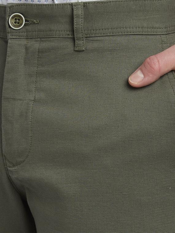 olive green solid flat front casual trouser - 17604560 - Zoom Image - 5