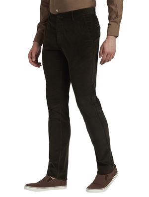 olive green solid flat front corduroy trouser - 17604568 - Standard Image - 2