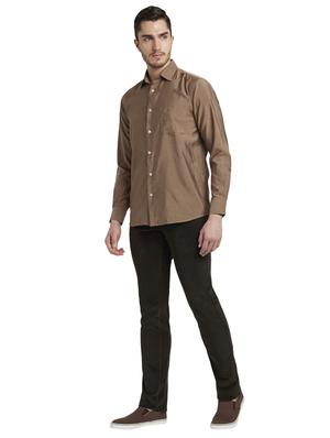olive green solid flat front corduroy trouser - 17604568 - Standard Image - 4